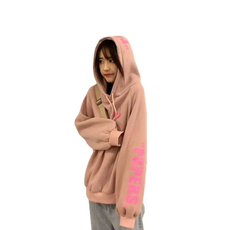 Women's Cream Hooded Sweatshirt with "HAPPES" Print - Image 7