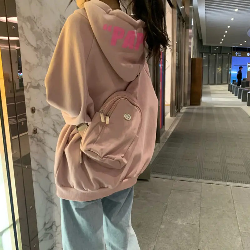 Women's Cream Hooded Sweatshirt with "HAPPES" Print — feature 18