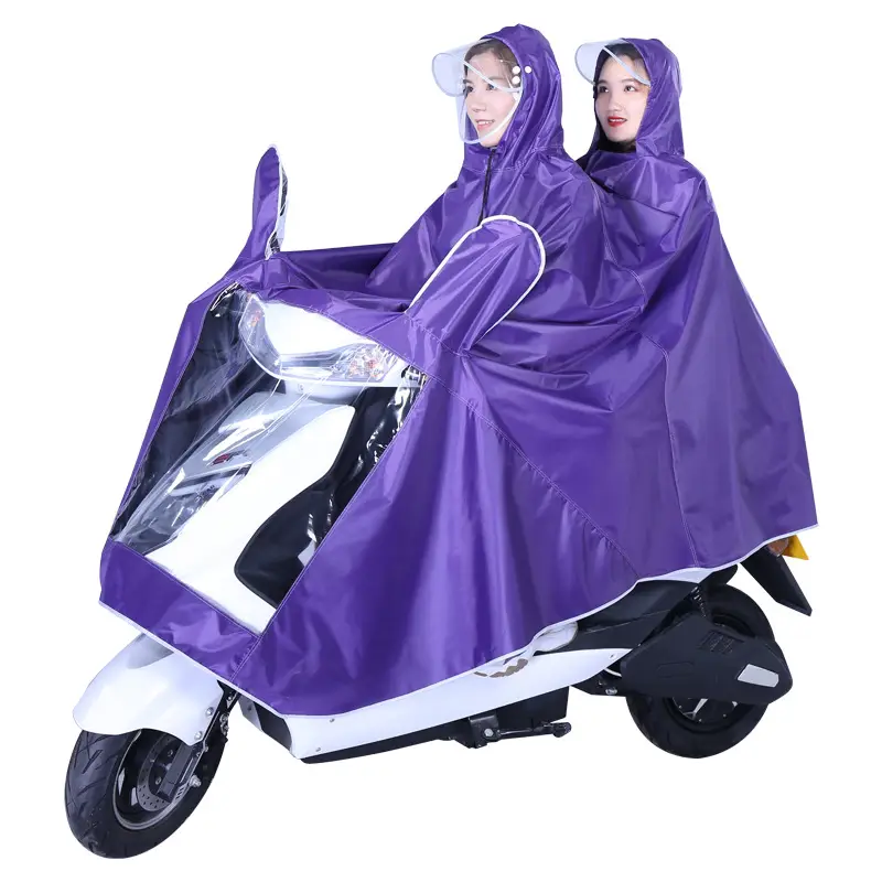 Enlarged Full Body Raincoat for Motorcycles Blue Waterproof