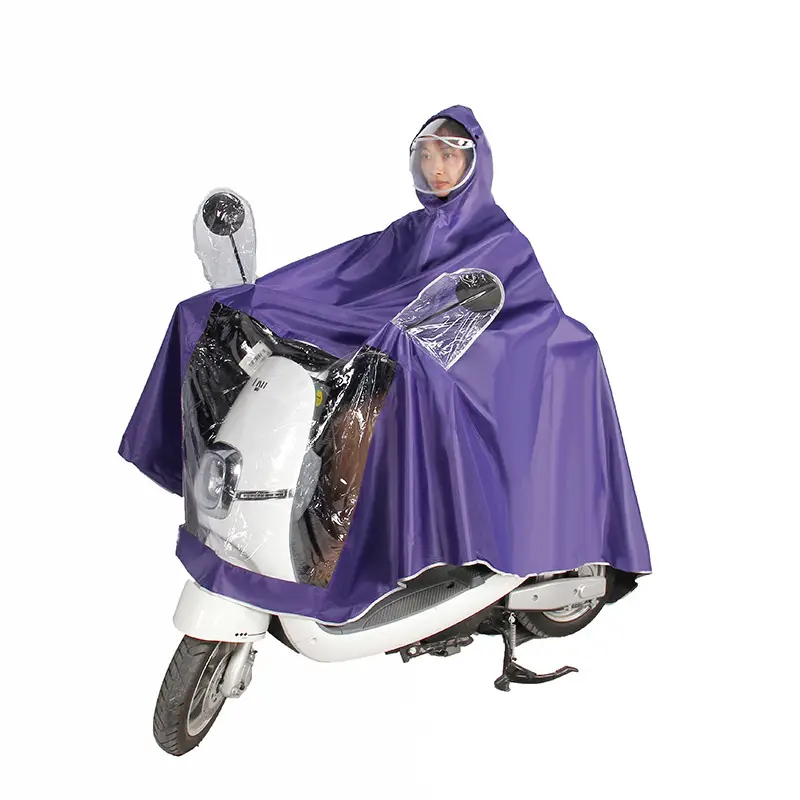Enlarged Full Body Raincoat for Motorcycles Blue Waterproof