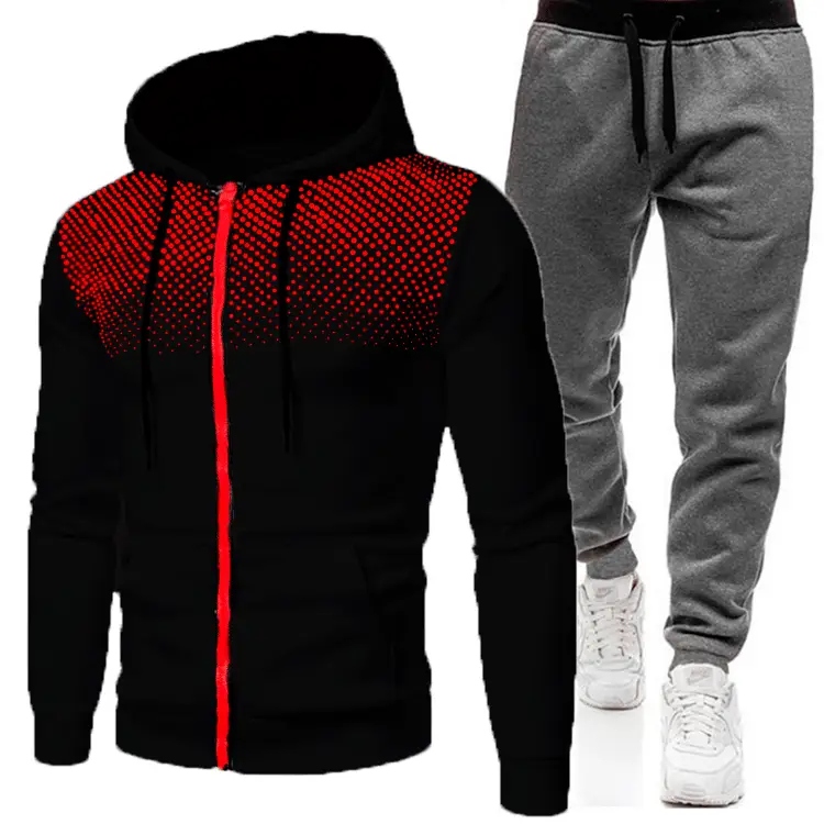 Men 3D Printed Hoodie & Grey Pants Set Winter Hooded Sweatshirt - Image 20