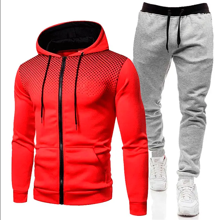 Men 3D Printed Hoodie & Grey Pants Set Winter Hooded Sweatshirt — feature 13
