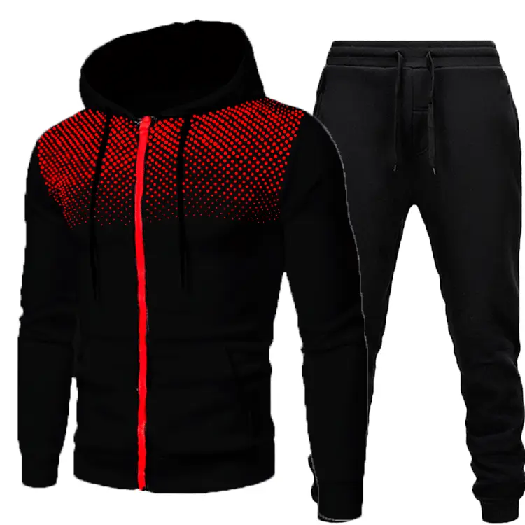 Men 3D Printed Hoodie & Grey Pants Set Winter Hooded Sweatshirt - Image 3
