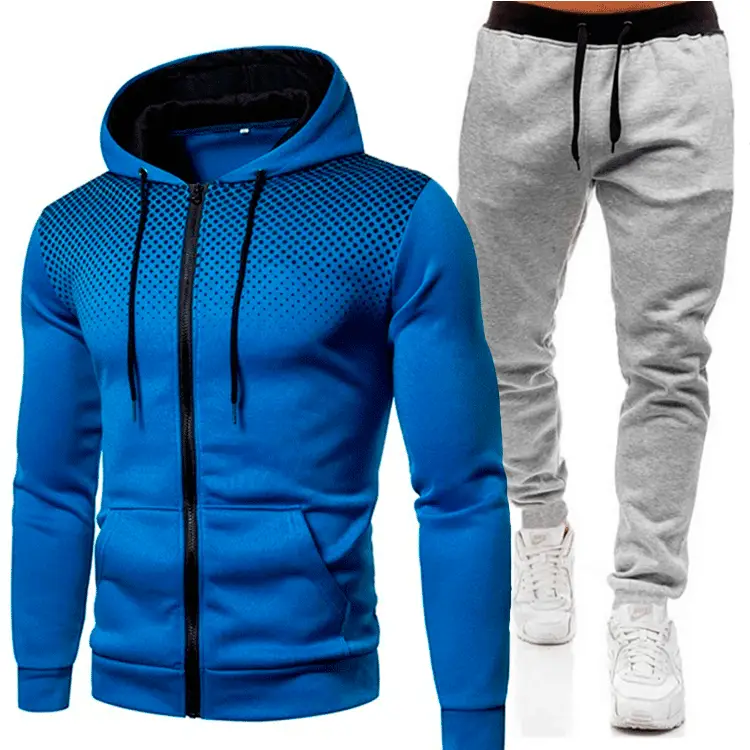 Men 3D Printed Hoodie & Grey Pants Set Winter Hooded Sweatshirt - Image 5
