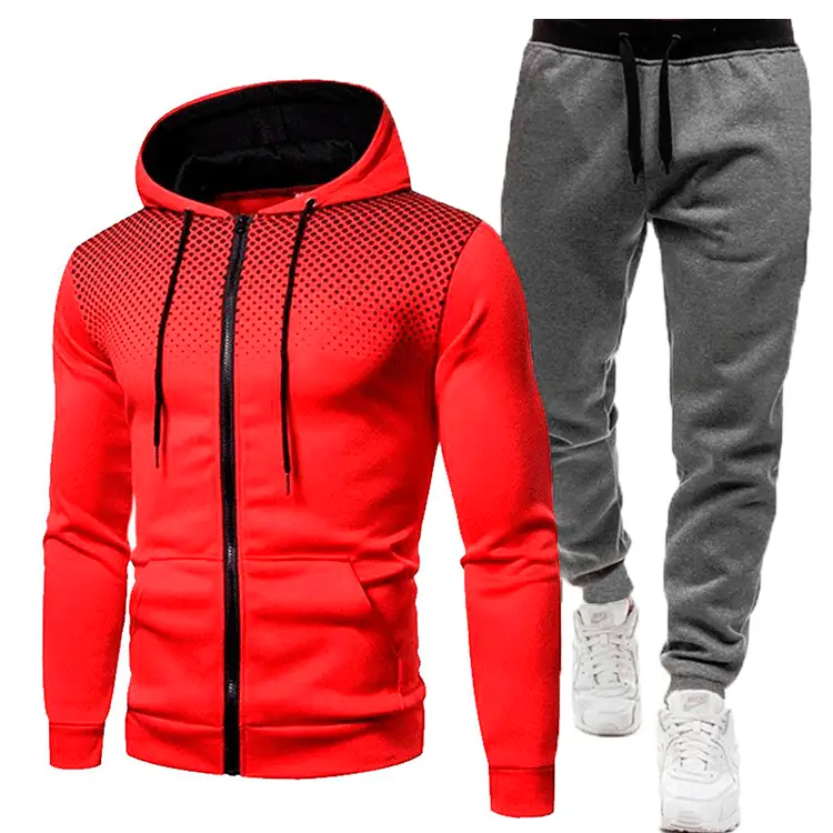 Men 3D Printed Hoodie & Grey Pants Set Winter Hooded Sweatshirt - Image 8