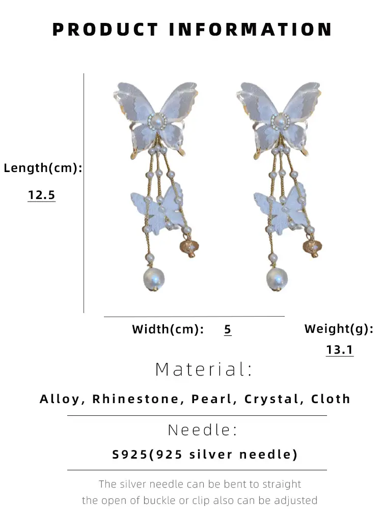 Silver Butterfly Pearl Earrings for Women — feature 4