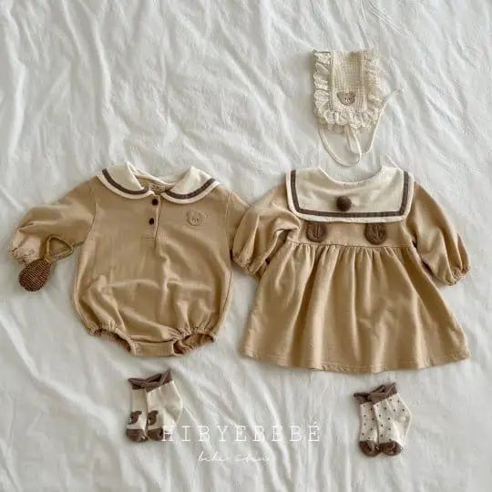 Korean Style Baby Dress Bag Fart Romper Autumn Set - Image 2
