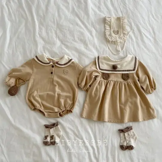 Korean Style Baby Dress Bag Fart Romper Autumn Set - Image 3