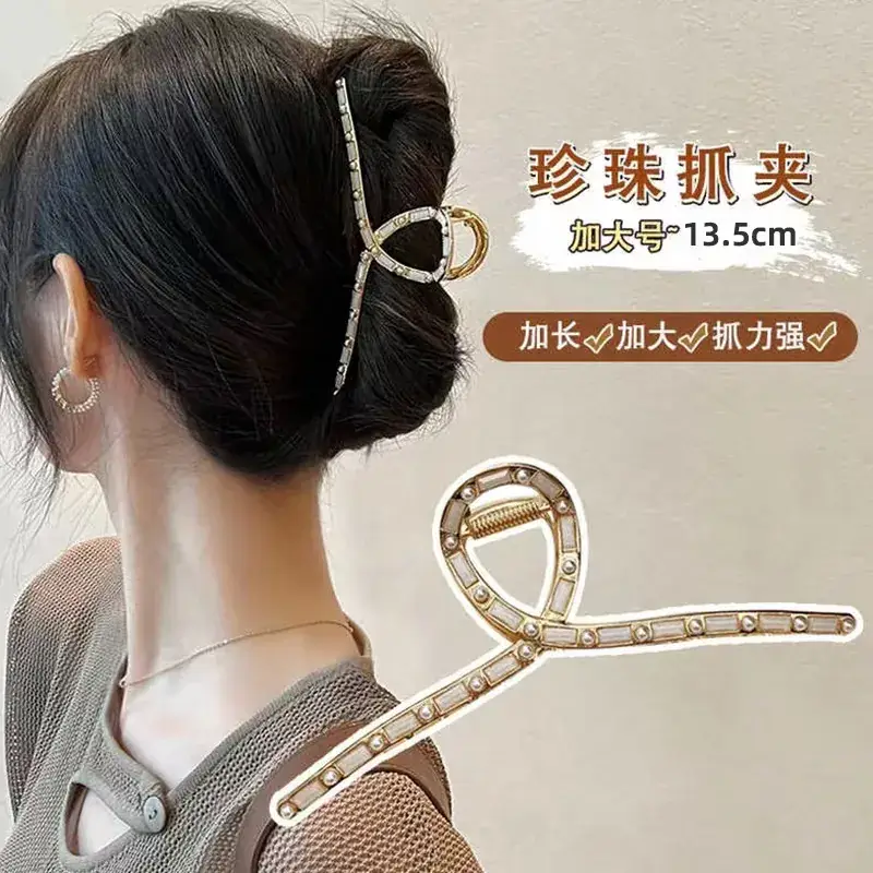 Extra Large Pearl Grasp Hair Clip for Women - Image 3
