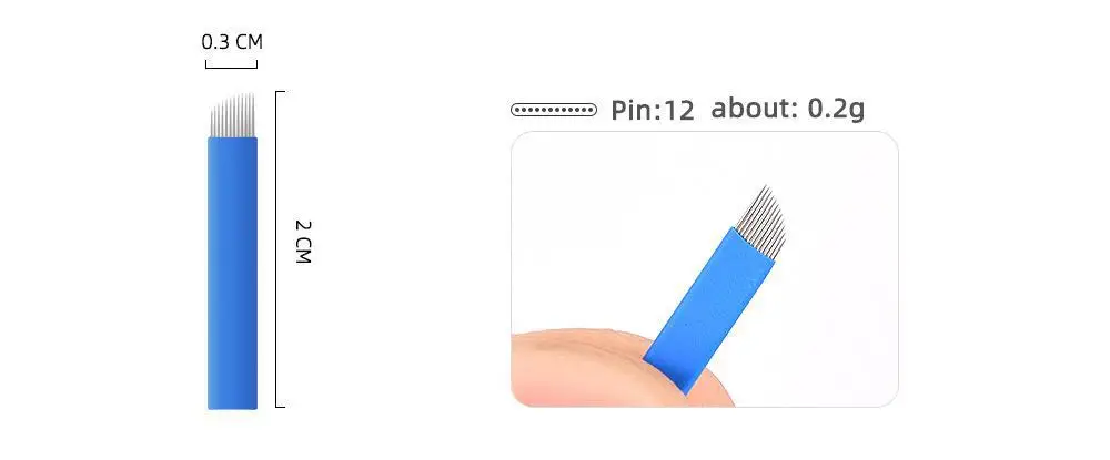 Chinese Blue Embroidery Eyebrow Blade Needle 18g — feature 10