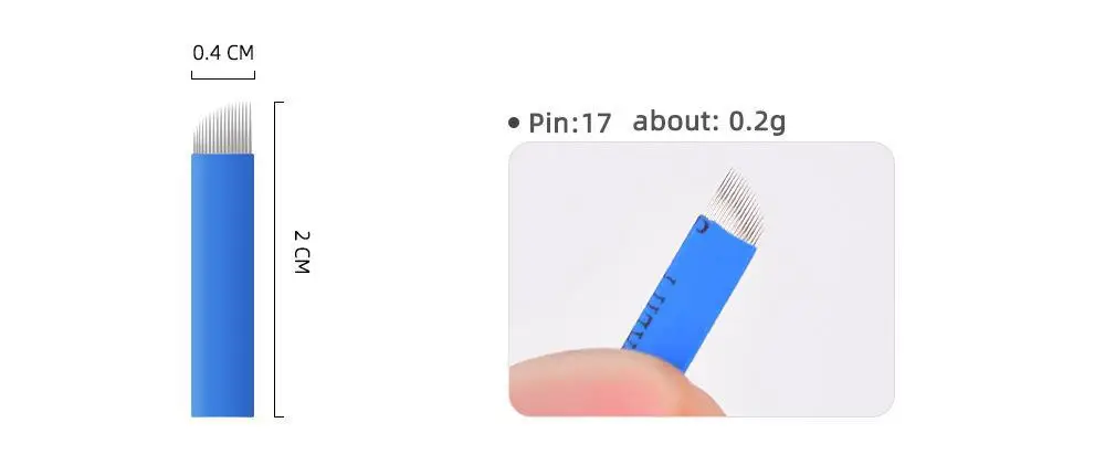 Chinese Blue Embroidery Eyebrow Blade Needle 18g — feature 14