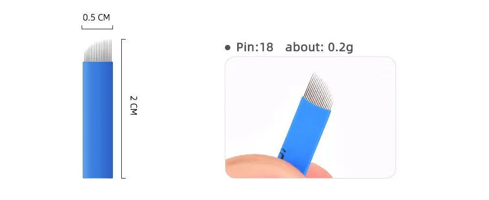 Chinese Blue Embroidery Eyebrow Blade Needle 18g — feature 16