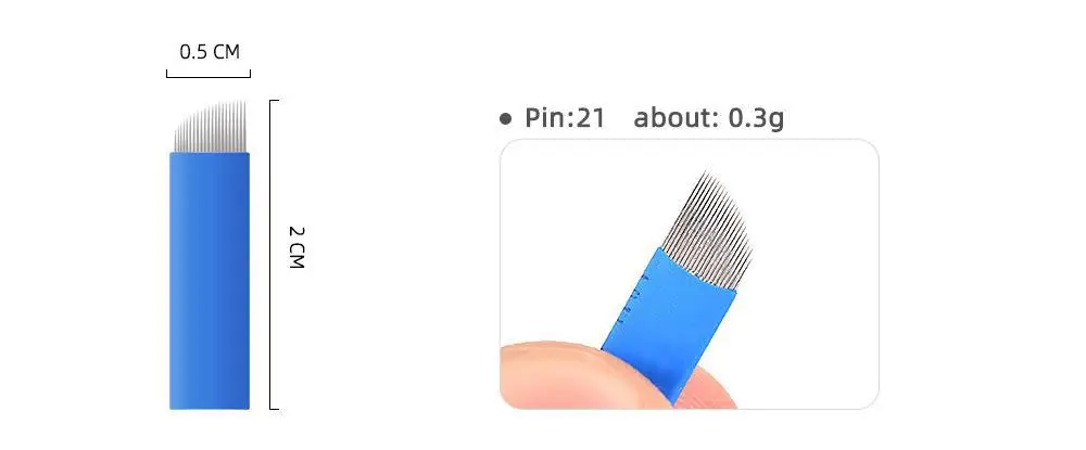 Chinese Blue Embroidery Eyebrow Blade Needle 18g — feature 17