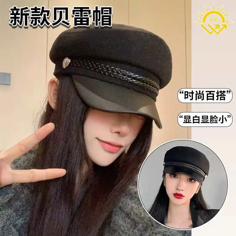 Women's Korean Style Woolen Beret Hat for Winter