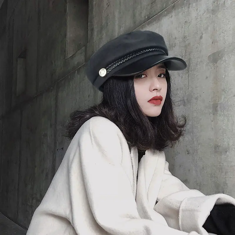 Women's Korean Style Woolen Beret Hat for Winter