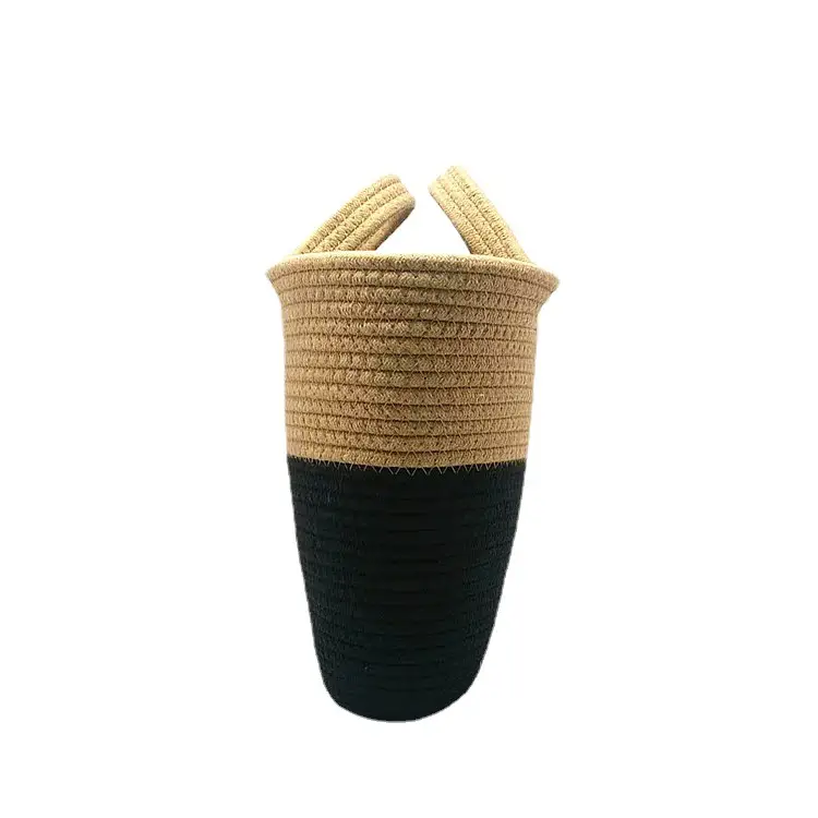 Women's Large Contrast Color Rope Woven Handbag