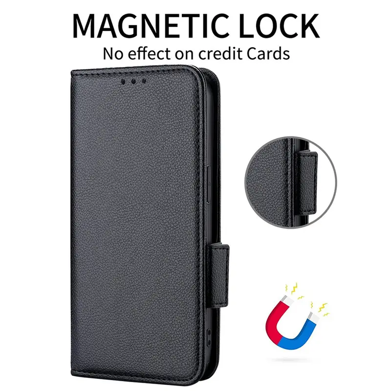 Black Leather Flip Phone Case for Asus ROG Phone 6 Pro - Image 9