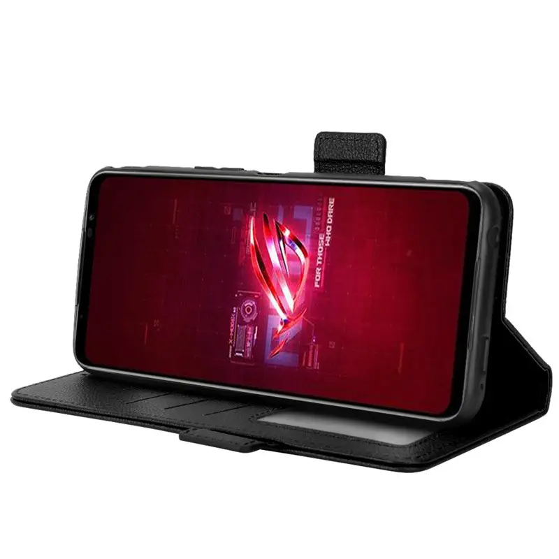 Black Leather Flip Phone Case for Asus ROG Phone 6 Pro - Image 11