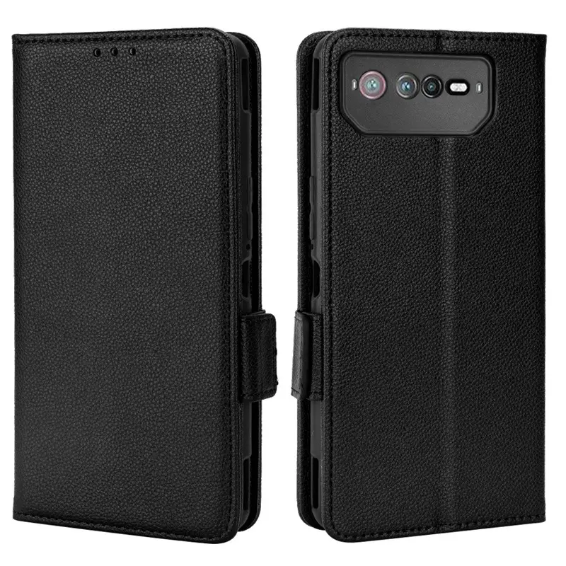 Black Leather Flip Phone Case for Asus ROG Phone 6 Pro - Image 12