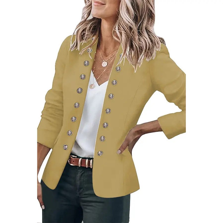 Women's Black Double-Breasted Crossbody Jacket - Image 2