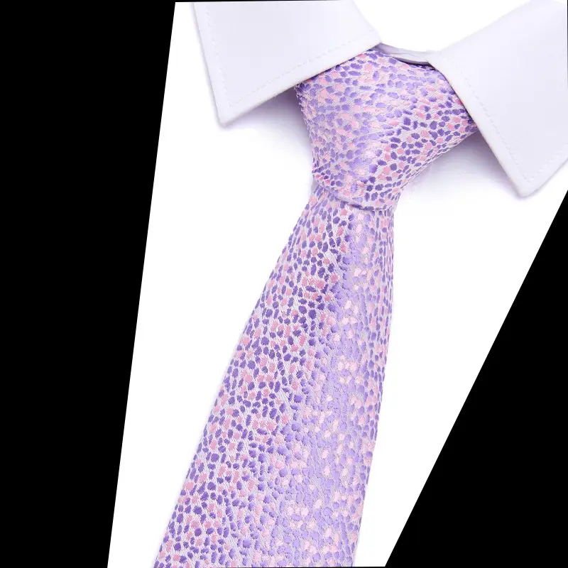 Men's Blue Floral Polyester Silk Tie 7.5cm - Image 18