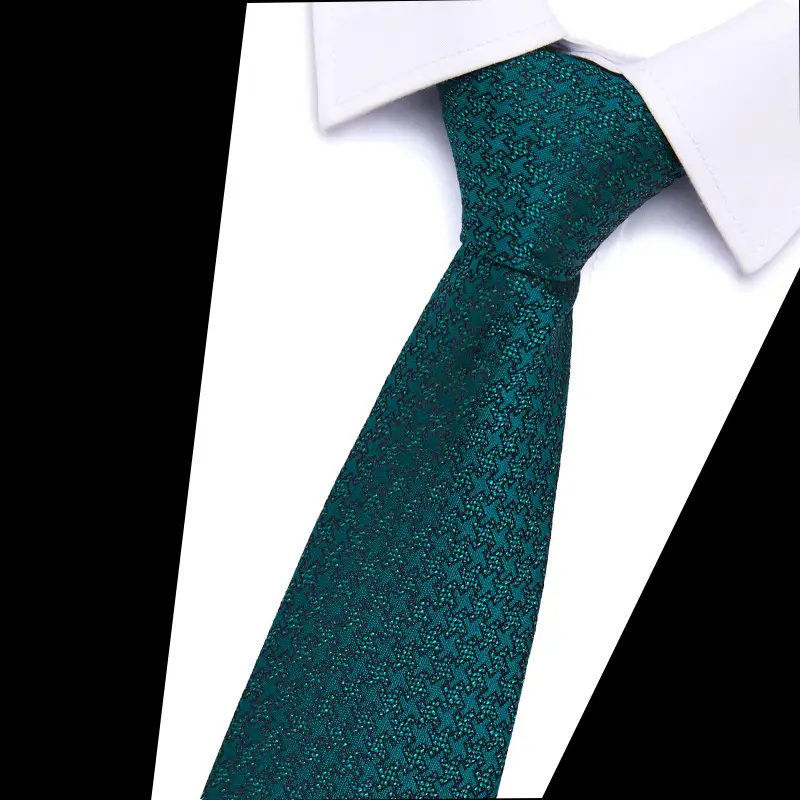 Men's Blue Floral Polyester Silk Tie 7.5cm - Image 21