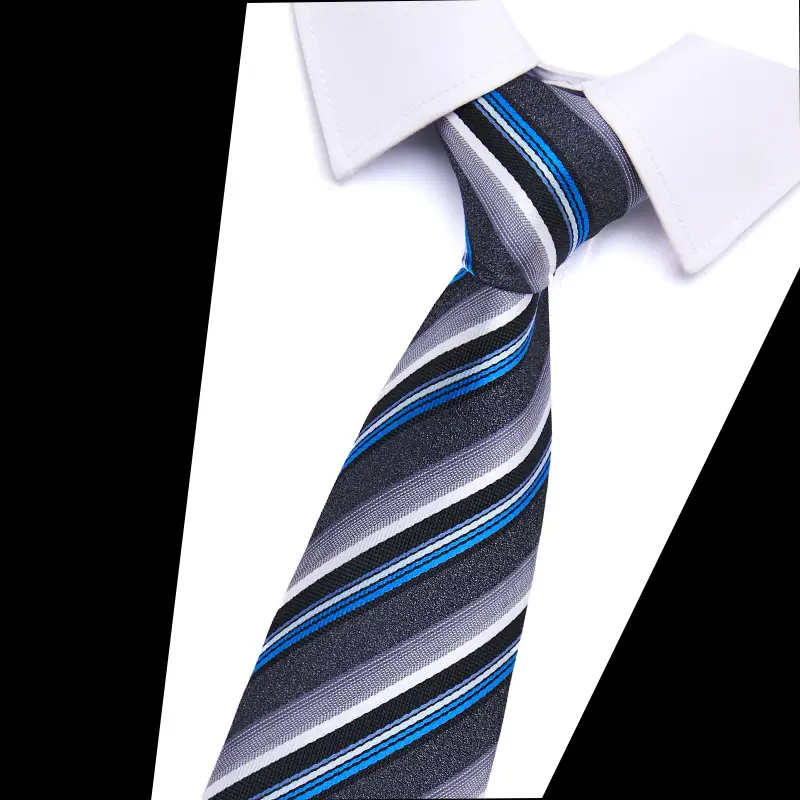 Men's Blue Floral Polyester Silk Tie 7.5cm - Image 30