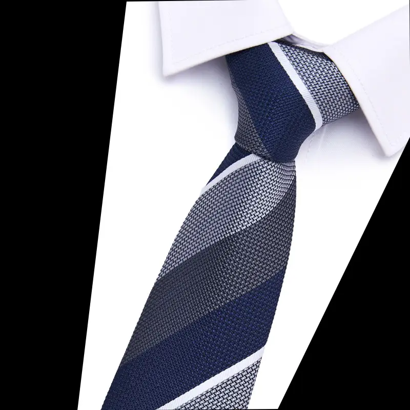 Men's Blue Floral Polyester Silk Tie 7.5cm - Image 31