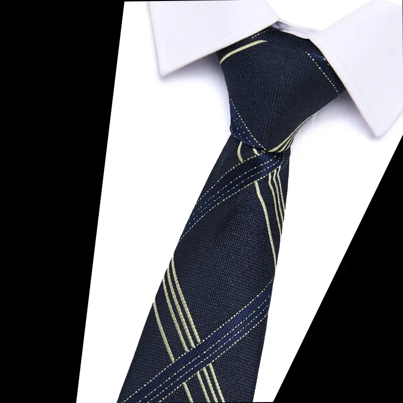 Men's Blue Floral Polyester Silk Tie 7.5cm - Image 32
