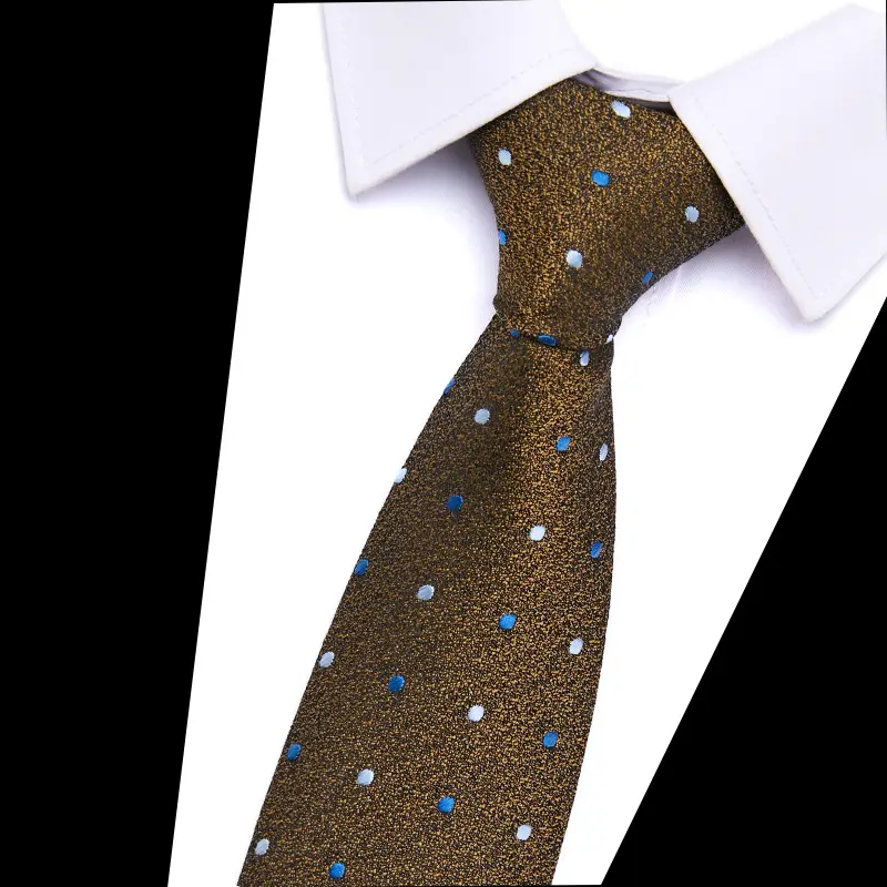 Men's Blue Floral Polyester Silk Tie 7.5cm - Image 34