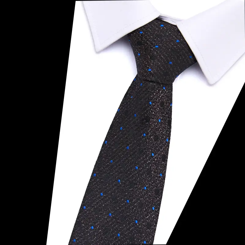 Men's Blue Floral Polyester Silk Tie 7.5cm - Image 35