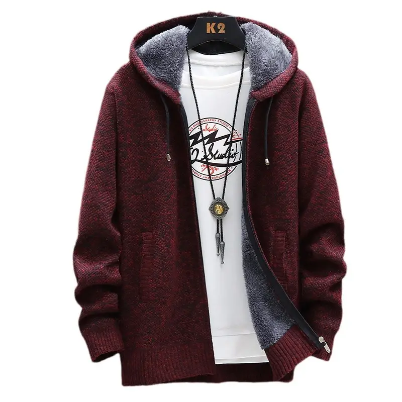 Men Maroon Fleece Hoodie Fat Plus Size - Image 10