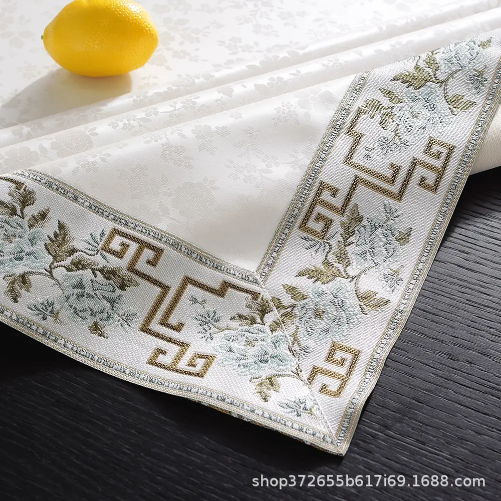 Luxury Brown Tablecloth Waterproof Oil-Proof Anti-Scalding Non-Washable