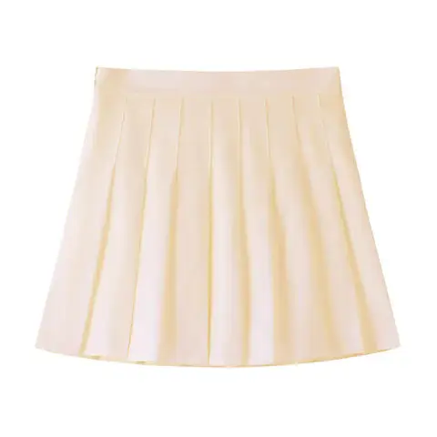 Women's Grey Pleated A-Line Skirt Pure Color - Image 10