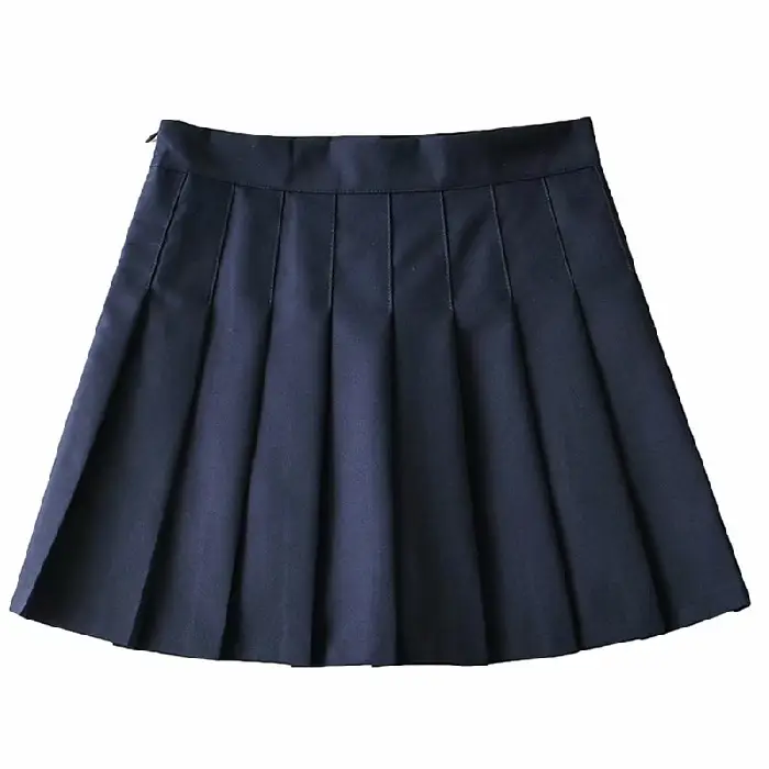Women's Grey Pleated A-Line Skirt Pure Color - Image 8