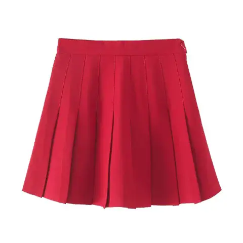 Women's Grey Pleated A-Line Skirt Pure Color - Image 9