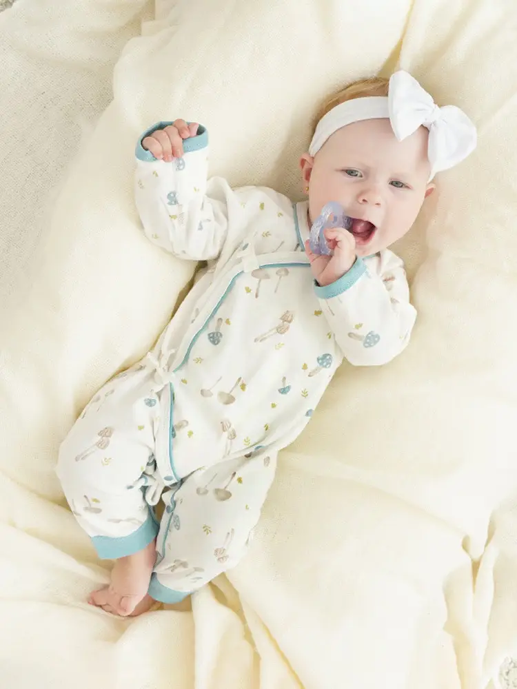 Newborn Pure Cotton Floral Jumpsuit White