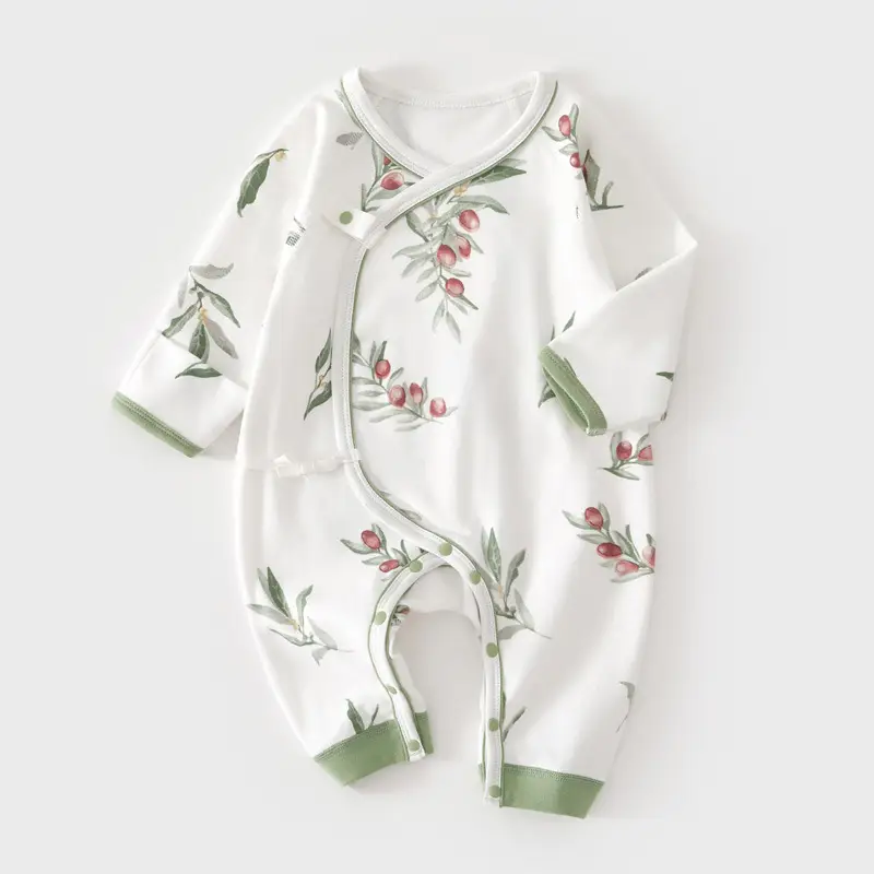 Newborn Pure Cotton Floral Jumpsuit White