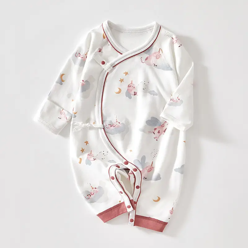 Newborn Pure Cotton Floral Jumpsuit White