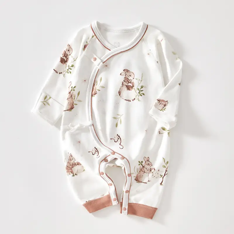 Newborn Pure Cotton Floral Jumpsuit White