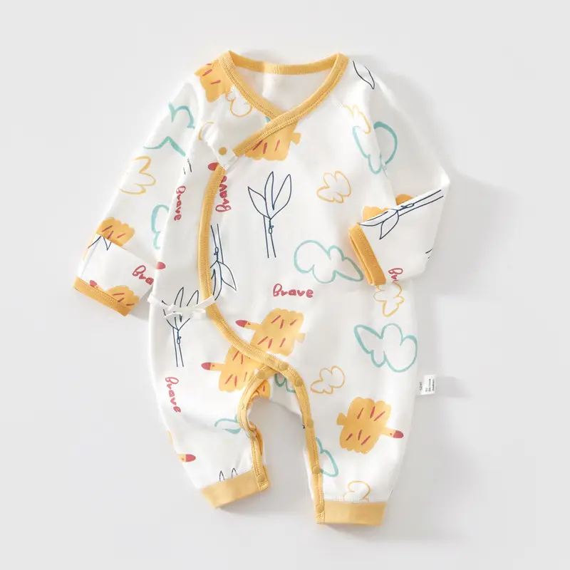 Newborn Pure Cotton Floral Jumpsuit White