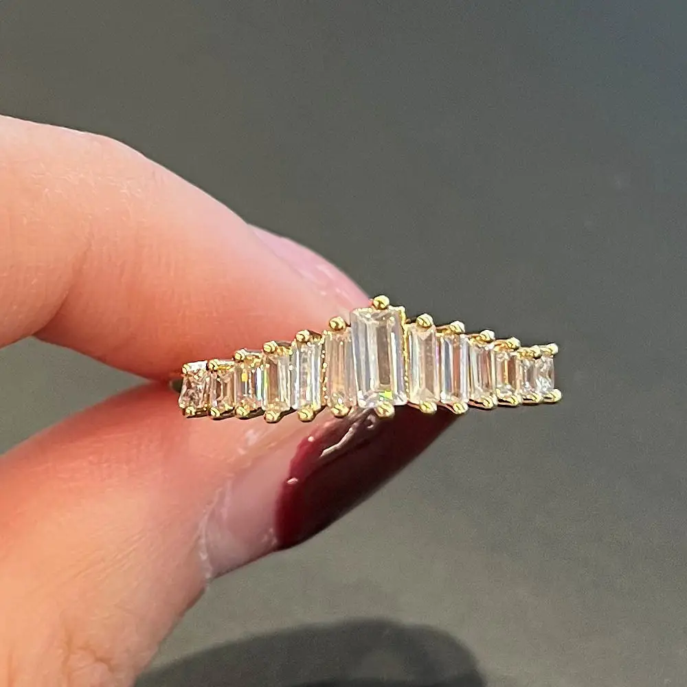 Cao Shi Zircon Finger Ring Light Luxury Stacked Design