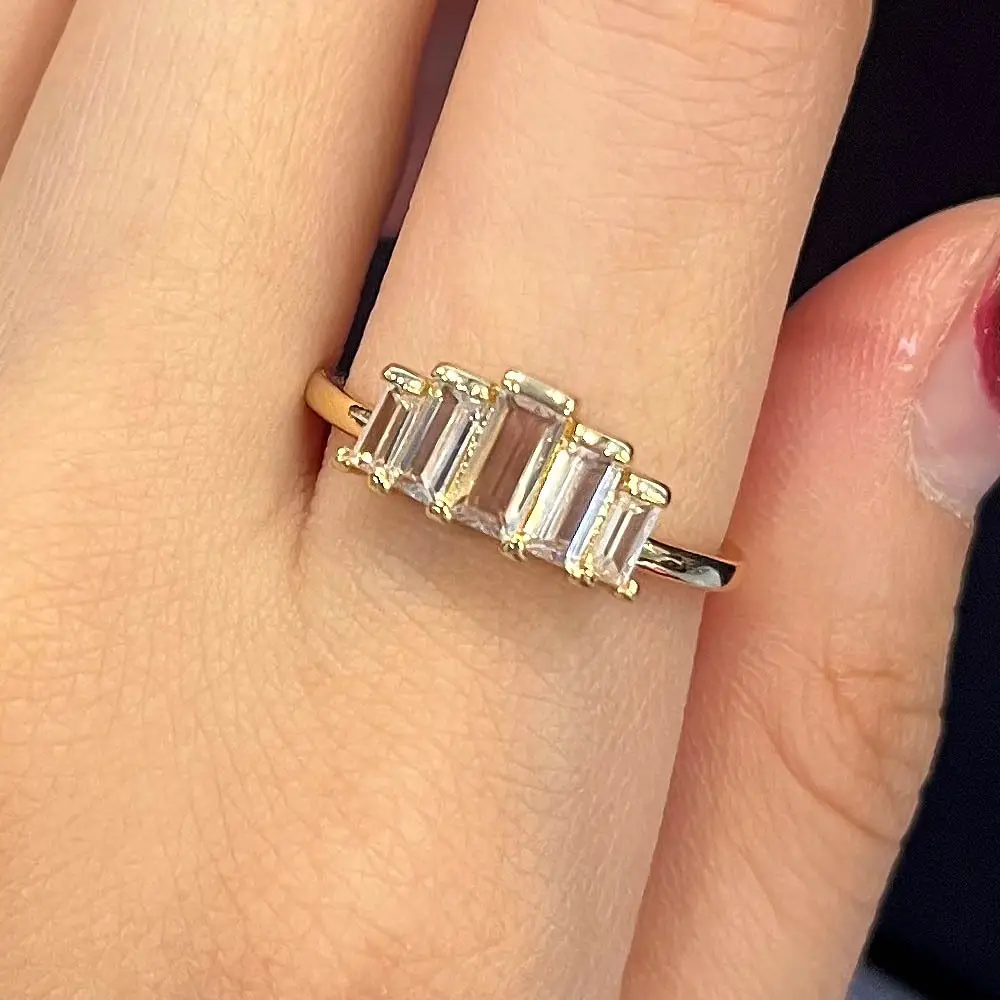 Cao Shi Zircon Finger Ring Light Luxury Stacked Design