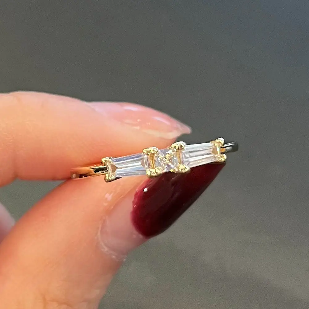 Cao Shi Zircon Finger Ring Light Luxury Stacked Design