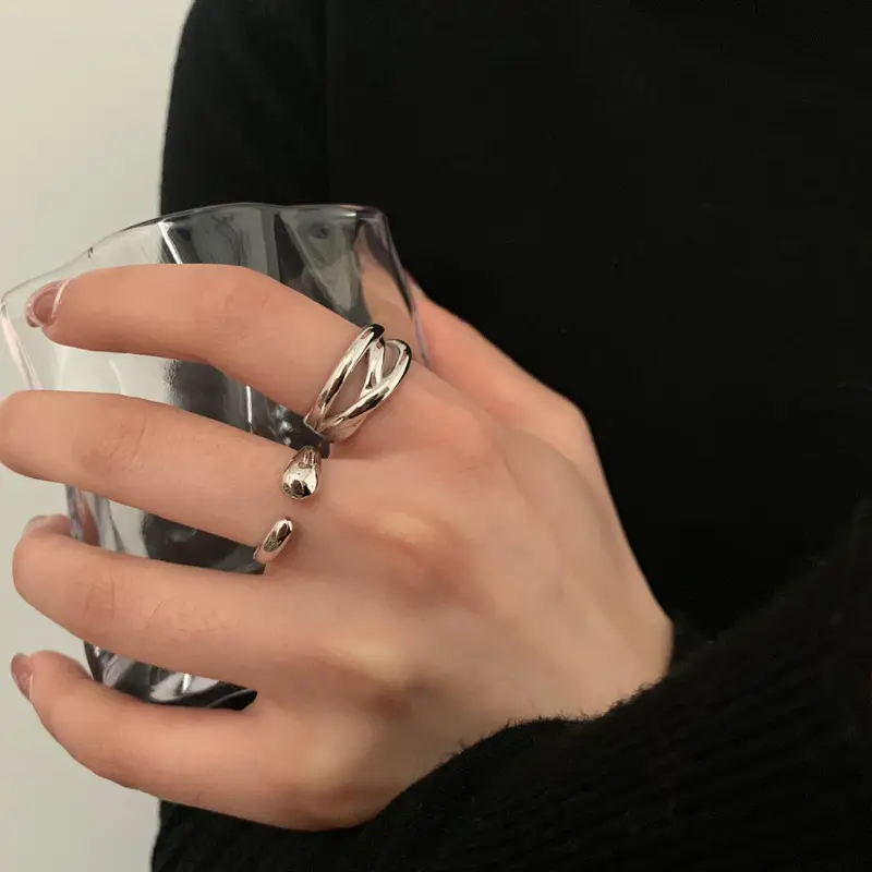 Minimalist Silver Cross Ring for Women - Image 5