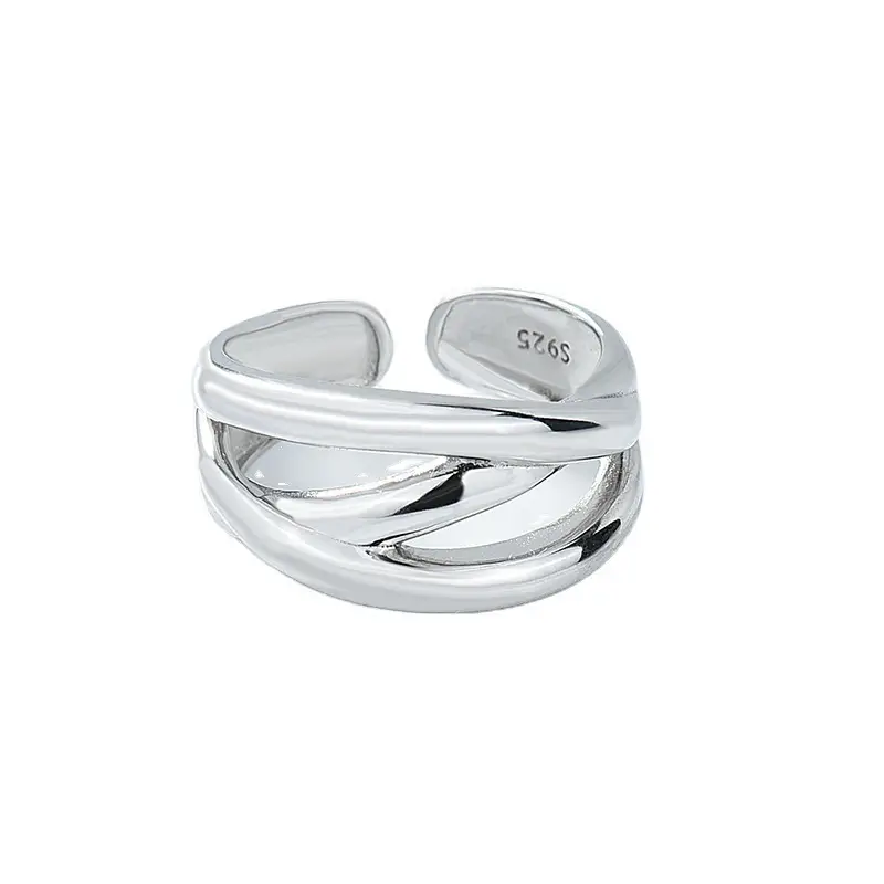Minimalist Silver Cross Ring for Women - Image 7