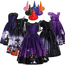 Halloween Kids Costume Girls Dress Witch Pumpkin Print — feature 5