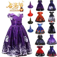 Halloween Kids Costume Girls Dress Witch Pumpkin Print — feature 6