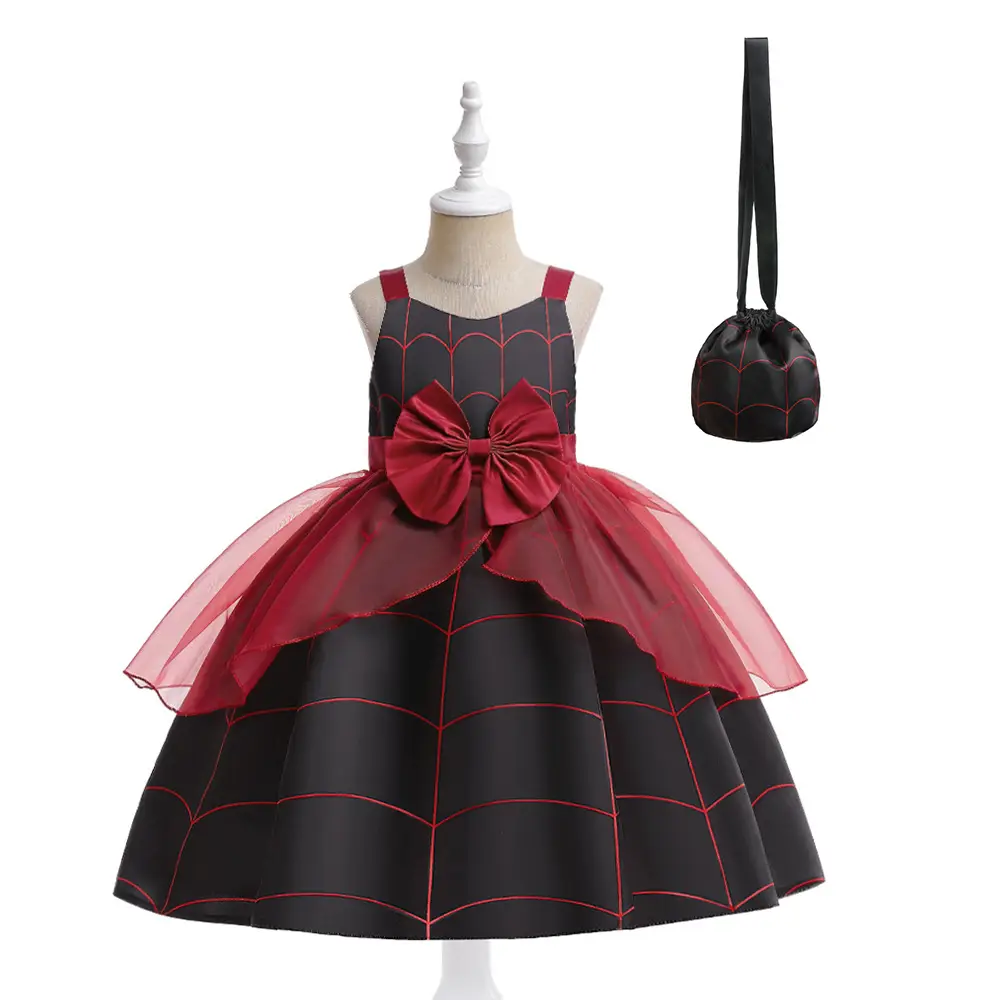 Halloween Kids Costume Girls Dress Witch Pumpkin Print - Image 9