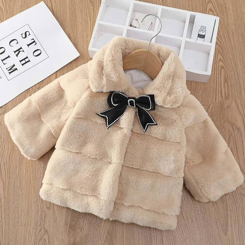 Pink Faux Fur Baby Coat for Girls 1.5Yr Winter - Image 3